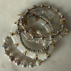 Erimish Foggy Beaded Bracelet Stack NEW